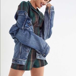 Urban Outfitters Green Plaid Romper